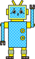 comico libro stile cartone animato di un' robot png