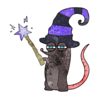 hand textured cartoon magic witch mouse png