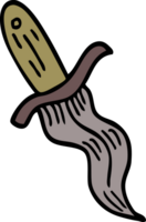 simbolo del pugnale del tatuaggio di doodle del fumetto png