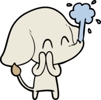 cute cartoon elephant spouting water png