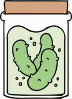 hand drawn cartoon doodle jar of pickled gherkins png