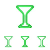 Green line drink logo design set vector