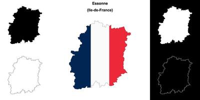 Essonne department outline map set vector