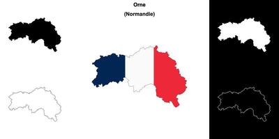 Orne department outline map set vector