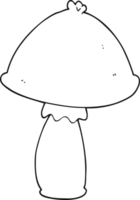 hand drawn black and white cartoon mushroom png