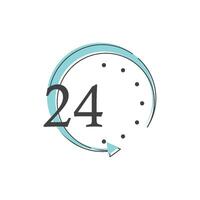 24 horas logo y símbolo icono vector