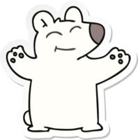 sticker of a quirky hand drawn cartoon polar bear png