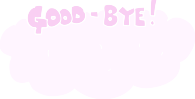 flat color illustration of goodbye sign png