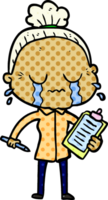 cartoon crying old lady png