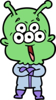 alienígena feliz de dibujos animados png