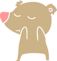 happy flat color style cartoon bear png