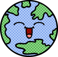 comic book style cartoon of a planet earth png