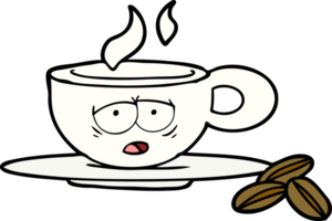 taza de espresso de dibujos animados png