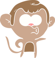 macaco apontando dos desenhos animados de estilo de cor plana png