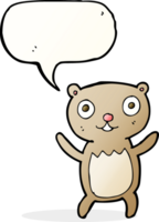 cartone animato orsacchiotto orso con discorso bolla png
