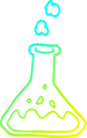 cold gradient line drawing of a cartoon chemicals in bottle png