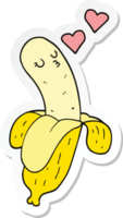 sticker of a cartoon banana in love png