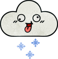 retro grunge texture cartoon of a snow cloud png