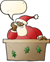 cartoon bored santa claus with speech bubble png