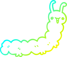 cold gradient line drawing of a cartoon caterpillar png