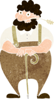 cartoon farmer leaning on walking stick png