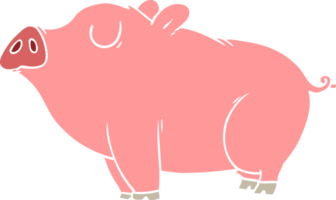 flat color style cartoon pig png