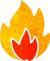 retro illustration style cartoon of a fire png