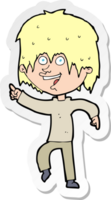 sticker of a cartoon happy boy png