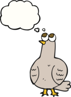 hand drawn thought bubble cartoon bird png