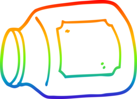 rainbow gradient line drawing of a cartoon glass jar on side png