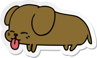 hand drawn sticker cartoon of cute kawaii dog png