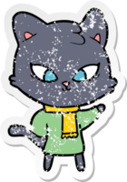 vinheta angustiada de um gato de desenho animado fofo png