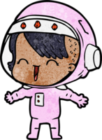 garota astronauta rindo dos desenhos animados png