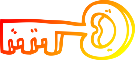 warm gradient line drawing of a cartoon metal key png