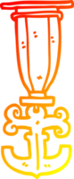 warm gradient line drawing of a cartoon sailor medal png