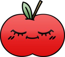 degradado sombreado dibujos animados de un rojo manzana png