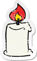 distressed sticker of a cartoon candle png