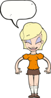 cartoon pretty woman with speech bubble png