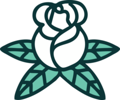 imagem de estilo de tatuagem icônica de uma única rosa png
