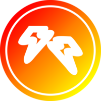 Blitz Schrauben kreisförmig Symbol mit warm Gradient Fertig png