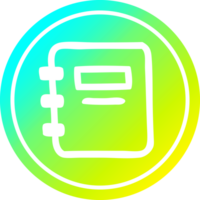 Notitie boek circulaire icoon met koel helling af hebben png