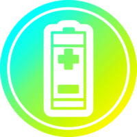 batterie circulaire icône avec cool pente terminer png