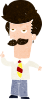cartoon man with mustache explaining png