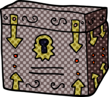 cartoon doodle magical chest png