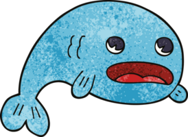 Cartoon-Doodle eines Fisches png