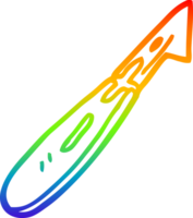 Regenbogen Gradient Linie Zeichnung von ein Karikatur Kunst Messer png