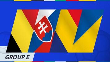 Group E flags of the International football tournament 2024. vector