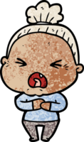 cartoon angry old woman png