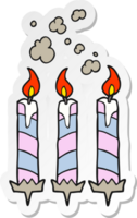 sticker of a cartoon birthday cake candles png