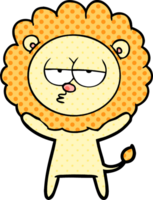 león aburrido de dibujos animados png